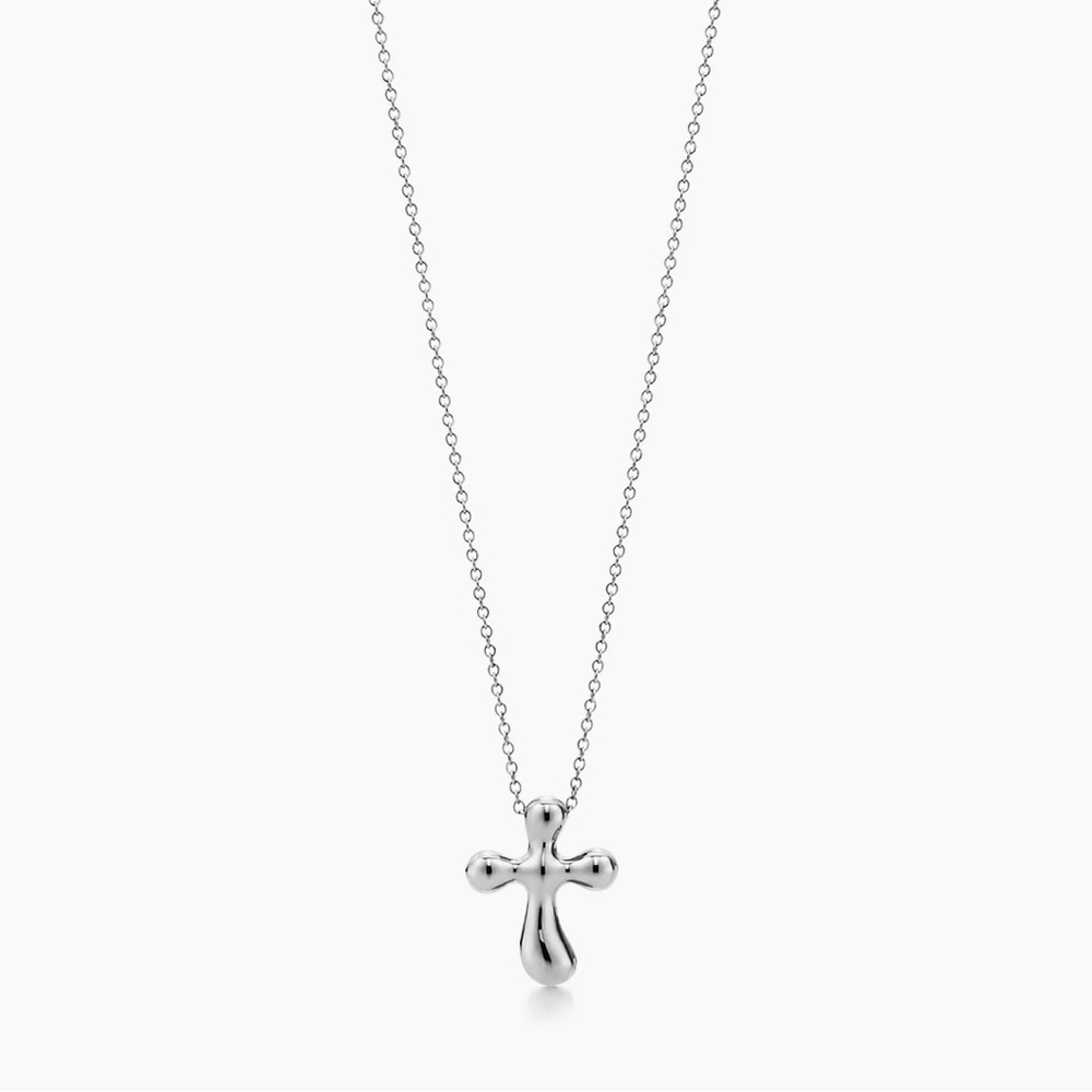 Tiffany & Co. Sterling Silver Cross Pendant Necklace Vintage Y2K EUC
